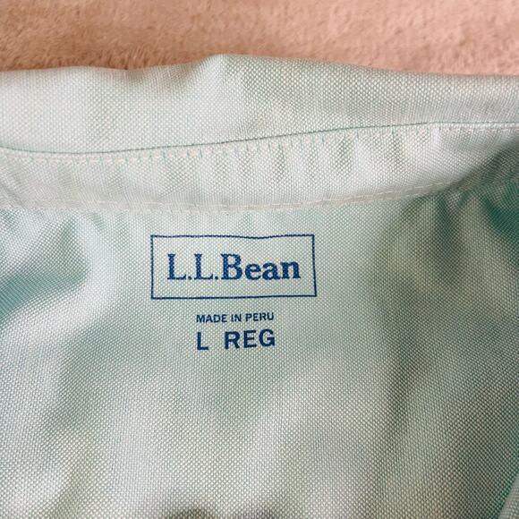 LL Bean Shirt Mens Large Seafoam Green Long Sleeve Collared Button‎ Up Pocket - Picture 2 of 9